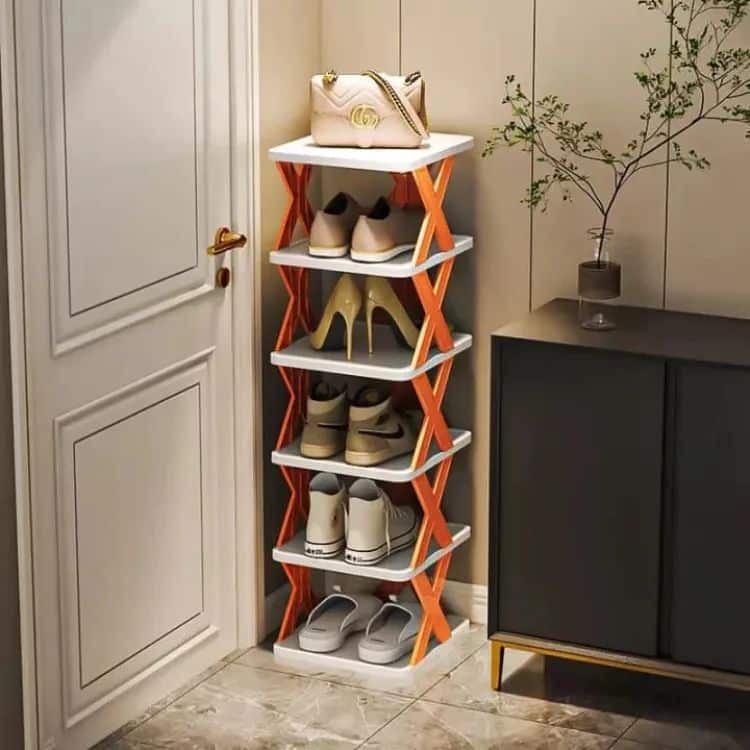 6-layer shoe rack Modern Multi-Layer Shoe Rack Organizer with Stylish X-Frame Design