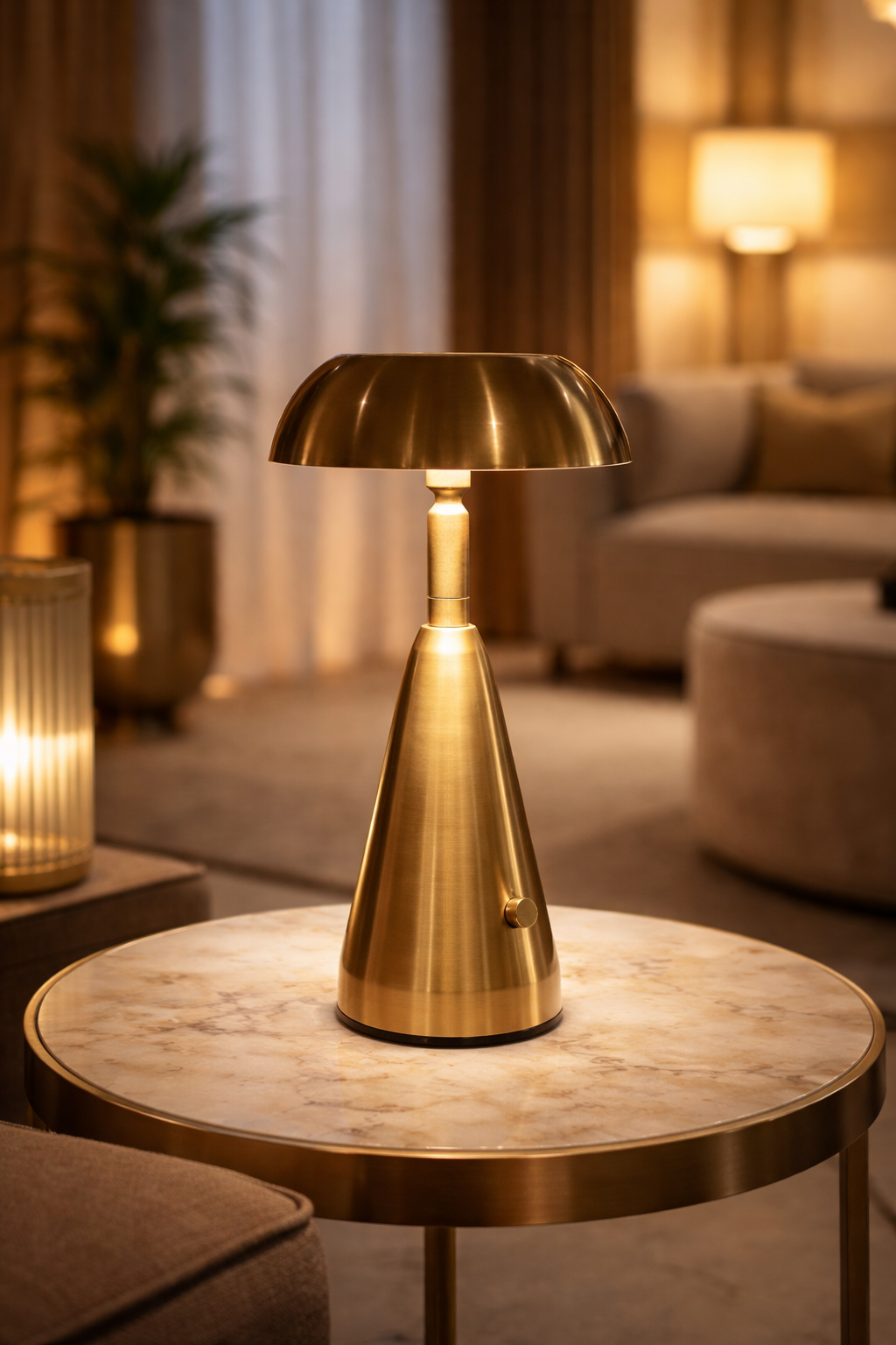 Luxury Metal Touch Table Lamp – Modern Rechargeable LED Desk Lamp