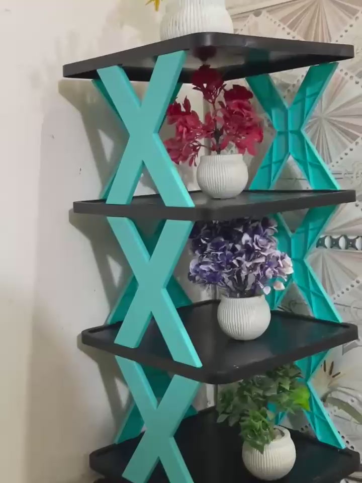Load video: 6-layer shoe rack Modern Multi-Layer Shoe Rack Organizer with Stylish X-Frame Design